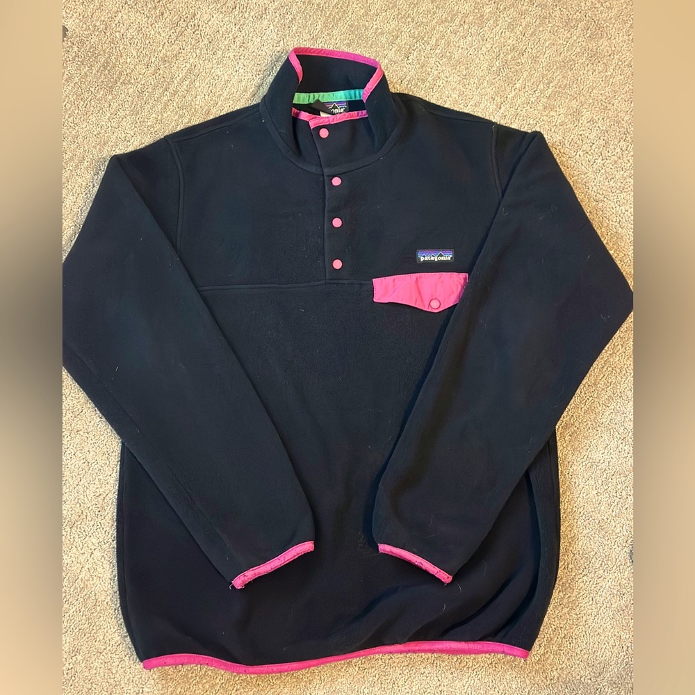 Vintage Patagonia Outdoor Jacket Snap T Fleece Black  size L